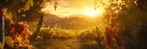 A cozy cottage surrounded by fruit trees, peaceful and dreamy setting