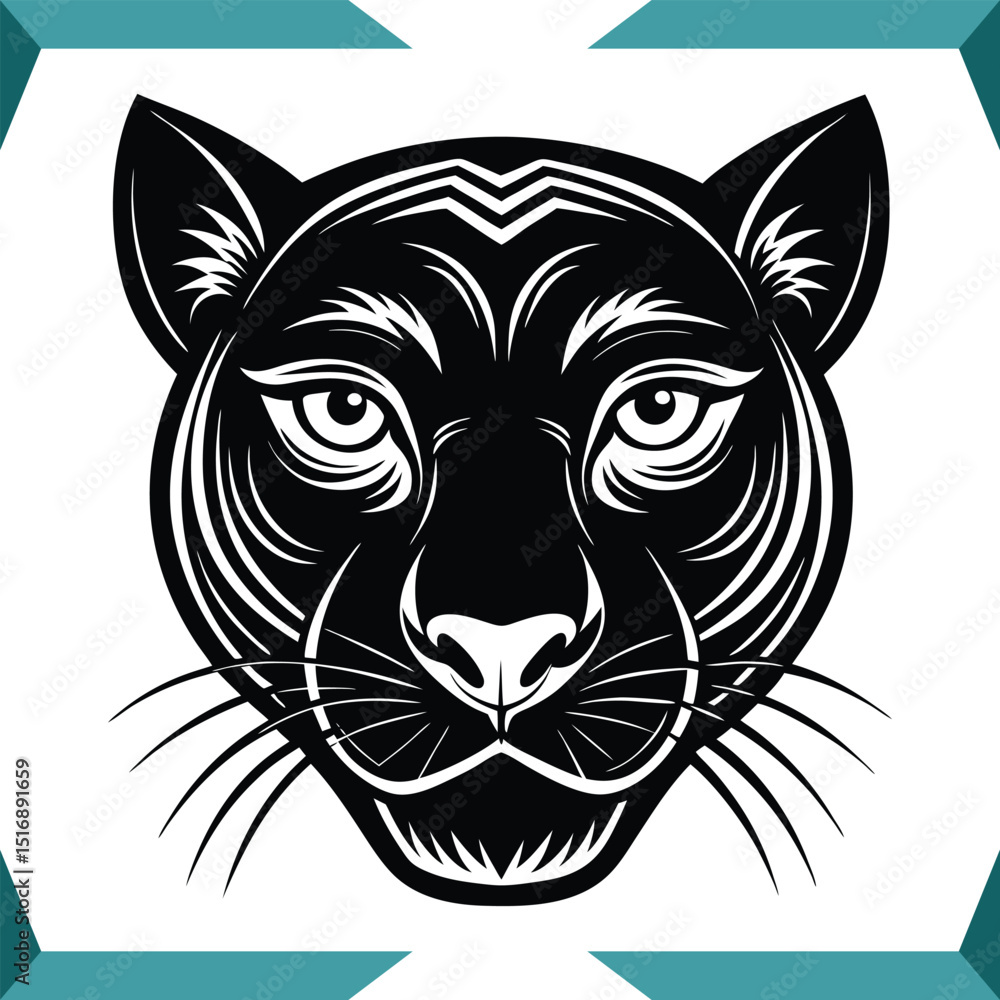 High Quality Vector Illustration of a Sleek Black Panther in an Animated Style High Quality Vector Illustration of a Sleek Black Panther in an Animated Style