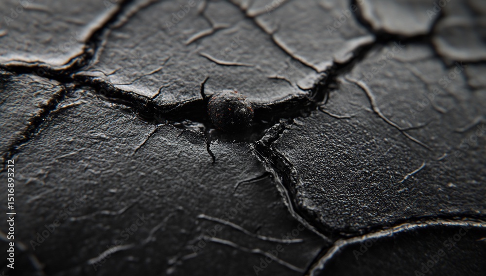 Obraz premium Beetle in cracked dark earth.