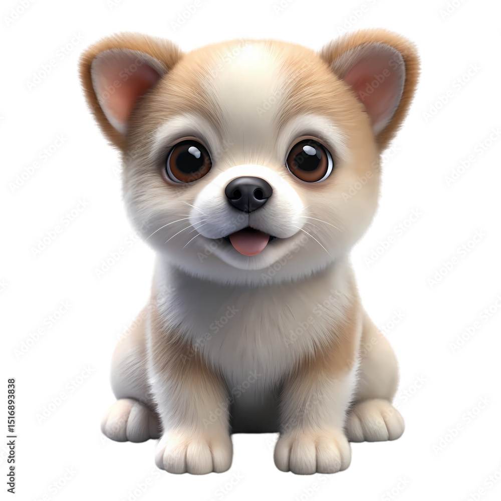 Obraz premium Closeup of a Tan and White Puppy