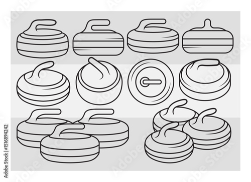 Curling Rocks SVG Silhouette Bundle, Curling Rocks Silhouette, Sports Svg, Curling Svg, Winter Sports Svg, Curling Png, Curling Svg Images, Cut Files