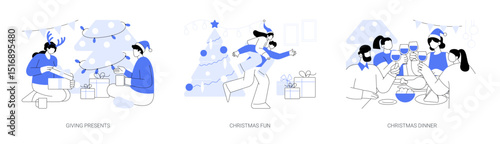 Christmas time isolated cartoon vector illustrations se