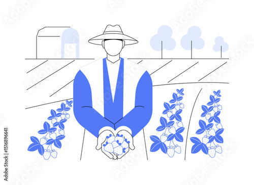 Berries growing isolated cartoon vector illustrations.