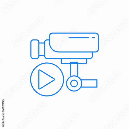 camera play button icon sign vector