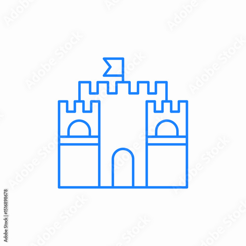 castle fortress medieval icon sign vector