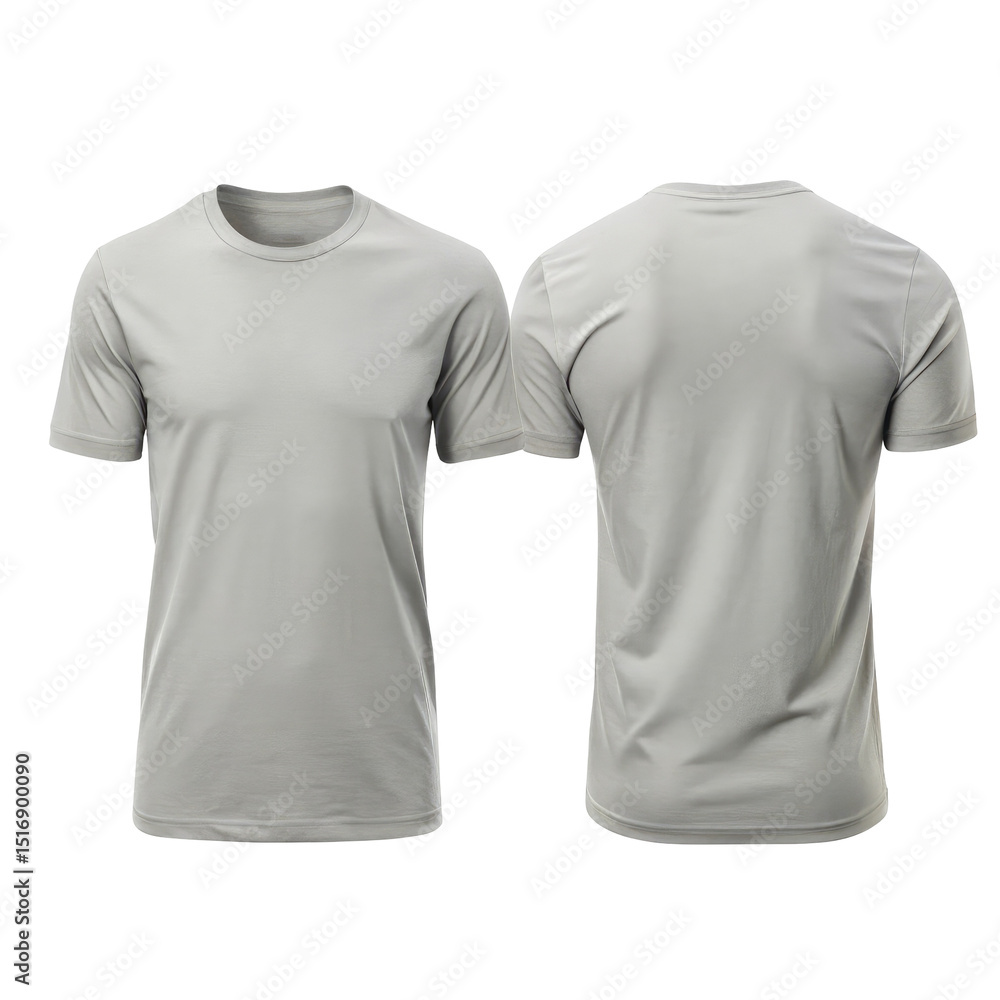 Light Gray Round Neck T-Shirt Template Front and Back Light Gray Round Neck T-Shirt Template Front and Back