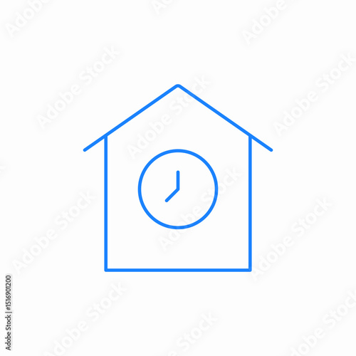 house clock icon sign vector