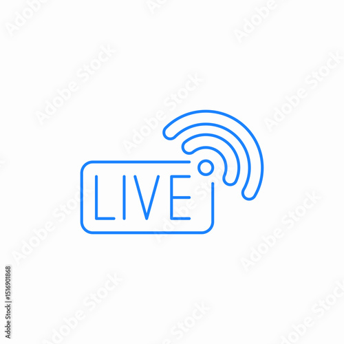 live broadcast wifi icon sign vector