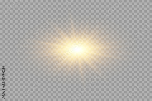 Special lens flare light effect. Light effects. Magical explosion with star dust. Yellow energy flash. Vector light stars.