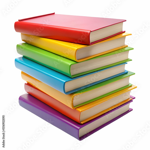 Wallpaper Mural Stack of colorful books showing rainbow colors isolated on white background education concept Torontodigital.ca