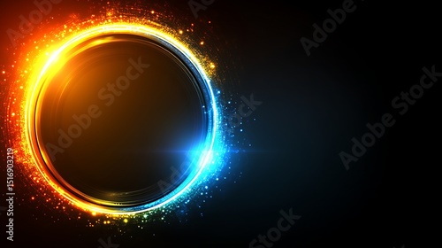 Abstract circle graphic with warm and cool tones