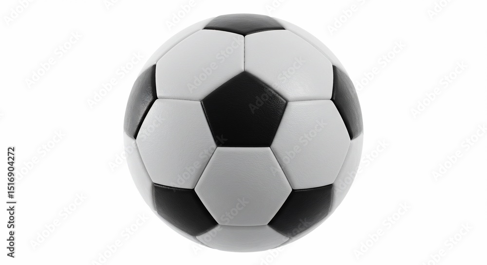 Fototapeta premium Soccer ball football sport equipment game play match competition team black white classic round sphere