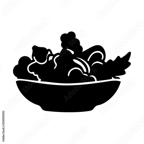 Illustration of salad bowl food healthy eating fresh vegetables vegetarian diet nutrition dish 90