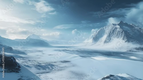 Wallpaper Mural Vast Snow Covered Mountain Range Under a Blue Winter Sky Torontodigital.ca