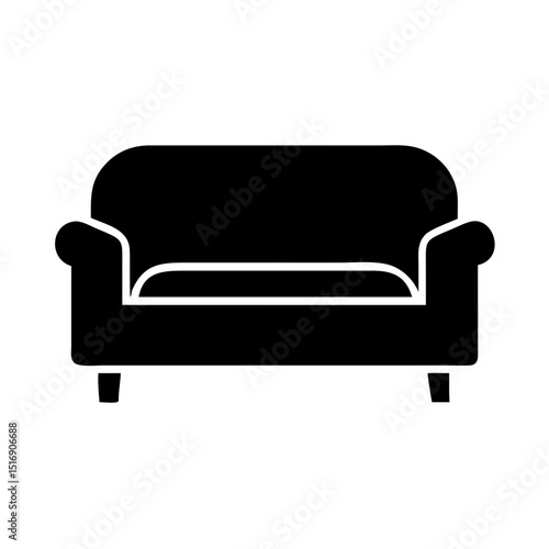 Illustration of comfortable couch sofa furniture interior design living room seating relax style home decor