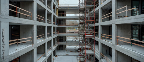 Under-Construction Gray Concrete Apartment Building Structure