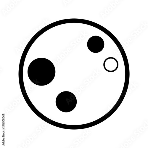 Illustration of planet moon celestial body astronomy space exploration science black and white vector design graphic art