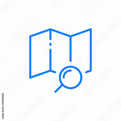 magnifying glass map icon sign vector