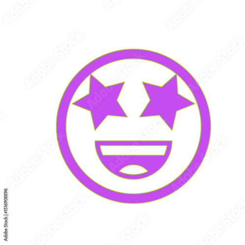 A Delightful Starry-Eyed Smiley Face Emoji Illustration