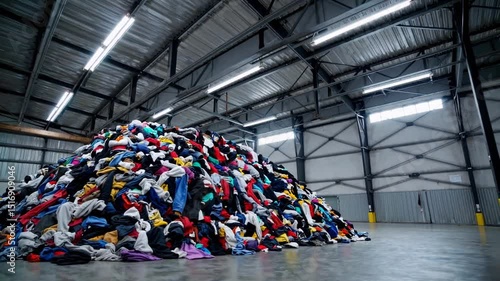 Wallpaper Mural Massive Pile of Used Clothing in Warehouse
 Torontodigital.ca