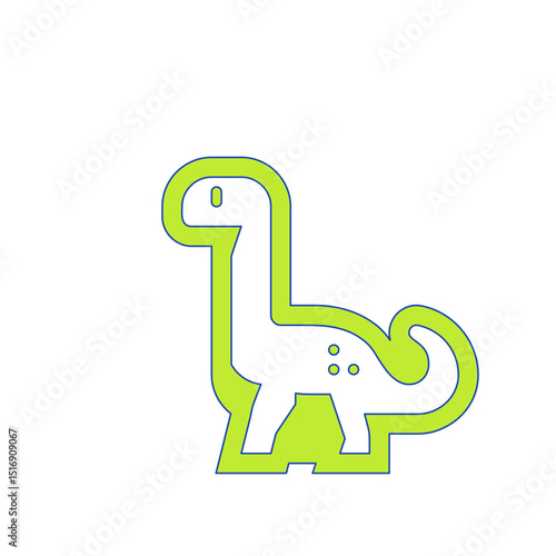 A Delightful and Simplified Line Art Illustration of a Friendly Dinosaur