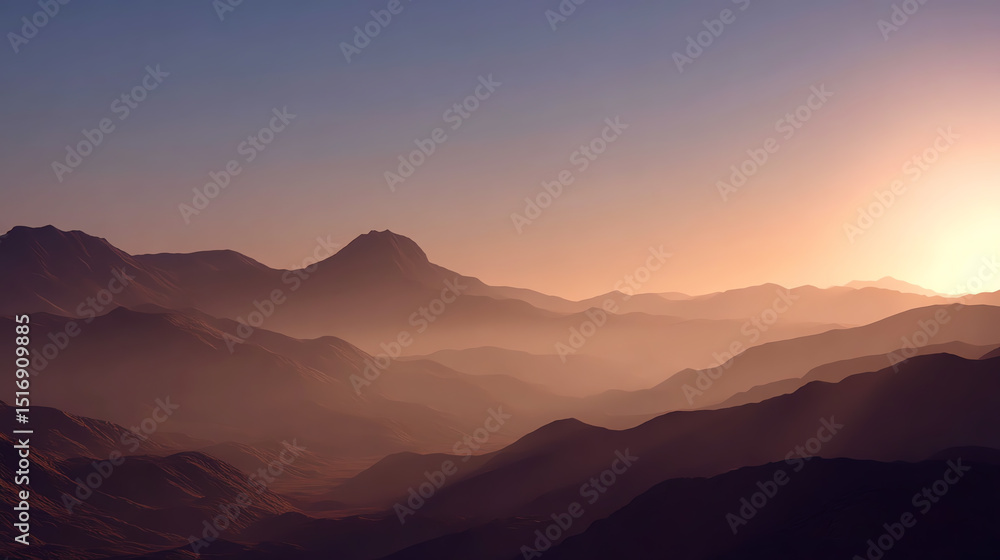 Breathtaking view of misty mountains at sunset, capturing the tranquility and beauty of nature. Breathtaking view of misty mountains at sunset, capturing the tranquility and beauty of nature.