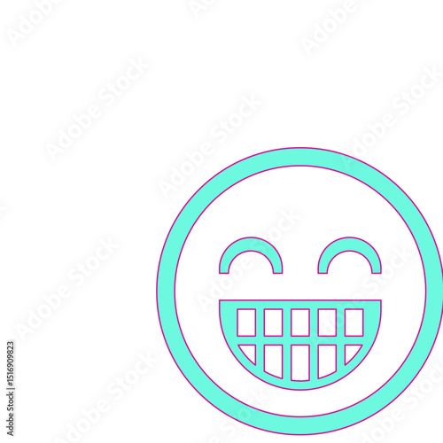 A Vibrant and Playful Cartoon Emoji Illustrating Extreme Happiness and Delight