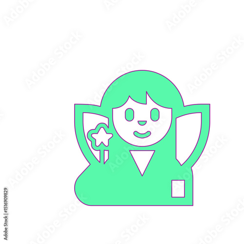 Charming Fairy Godmother with Magical Wand and Wings