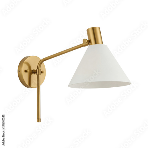 Slika na platnu Gold metal and white sconce lamp