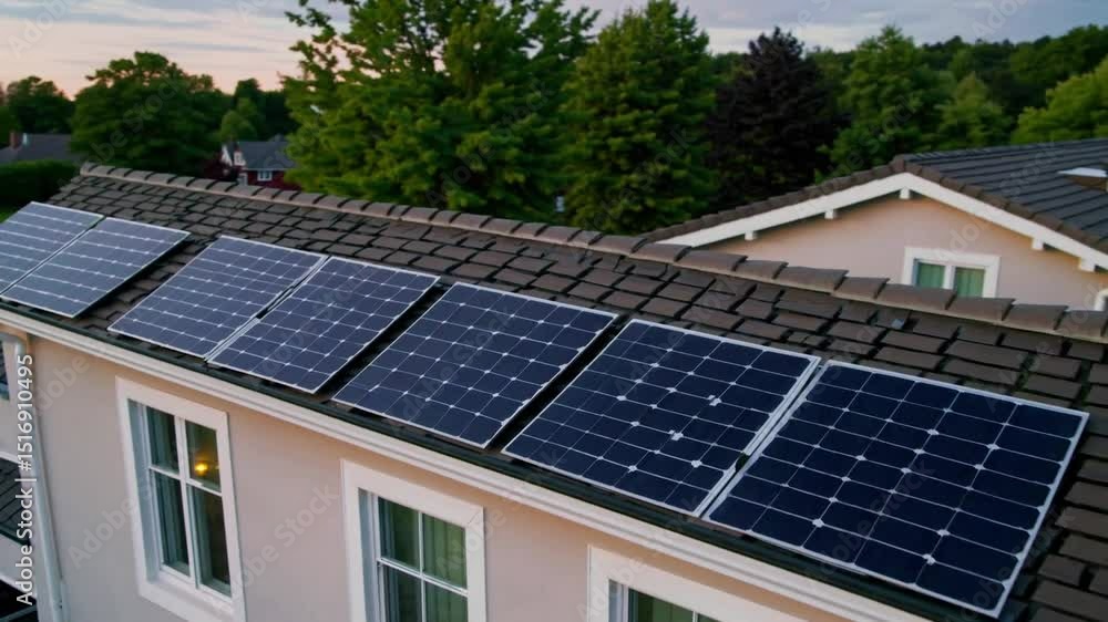Rooftop Solar Panels on an Eco-Conscious Suburban Home with Green Landscape
Rooftop Solar Panels on an Eco-Conscious Suburban Home with Green Landscape