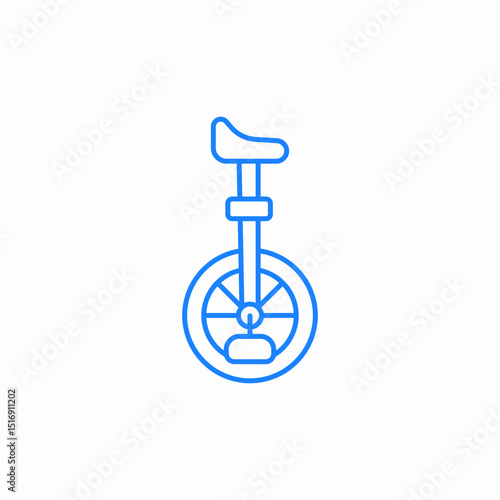 simple unicycle drawing icon sign vector
