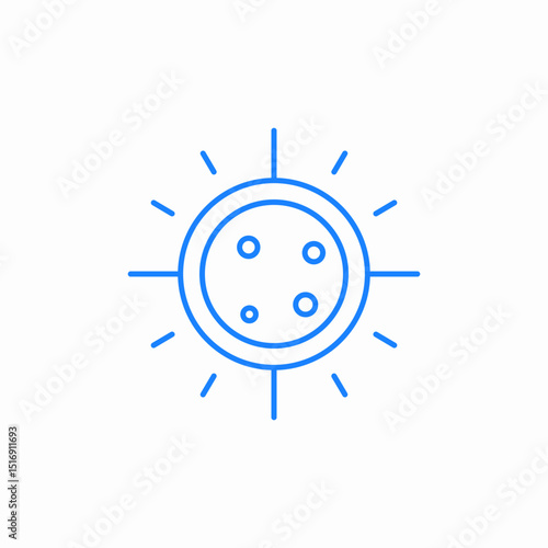 sun with spots shining icon sign vector