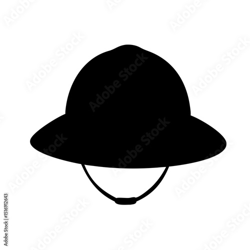 Explore safari hat illustration, pith helmet graphic, colonial headwear icon, sun helmet design, travel gear