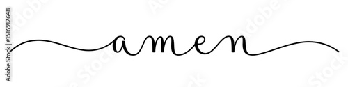 AMEN black vector brush calligraphy banner