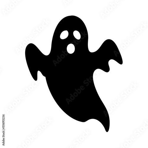 Halloween ghost spooky silhouette vector illustration boo scary october holiday fantasy trick or treat ghost icon clip art design element