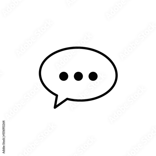Speech bubble with three dots indicating conversation pause  