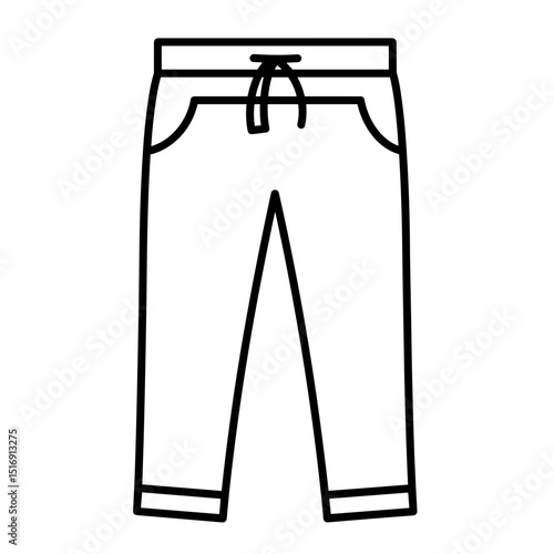 Casual sweatpants with pockets and drawstring against a white background  