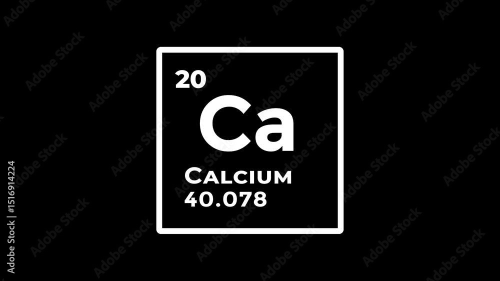 Calcium, chemical element of the periodic table graphic animation ...
