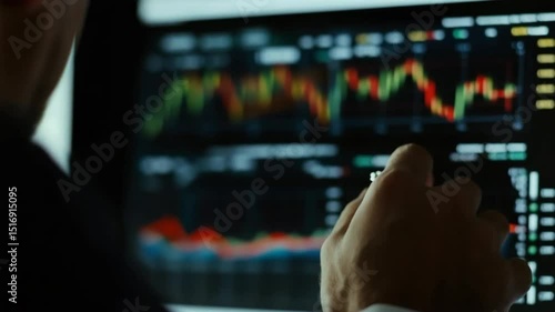 Analyzing financial data on a monitor: Stock market analysis and investment strategy