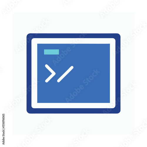 Blue Terminal Window Icon with Command Prompt