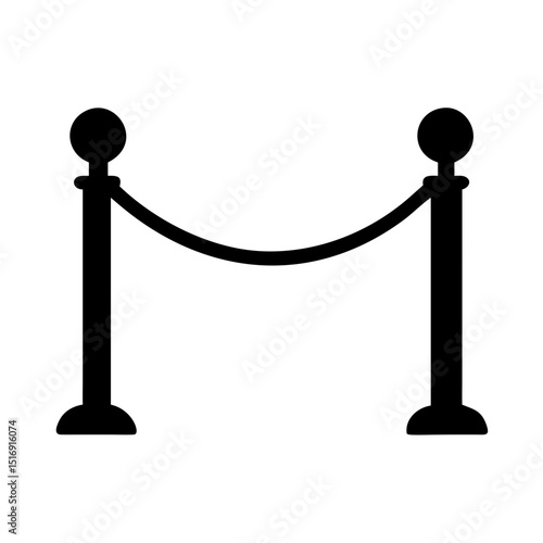 Illustration of a rope barrier stanchion crowd control event vip entrance queue line security cordon