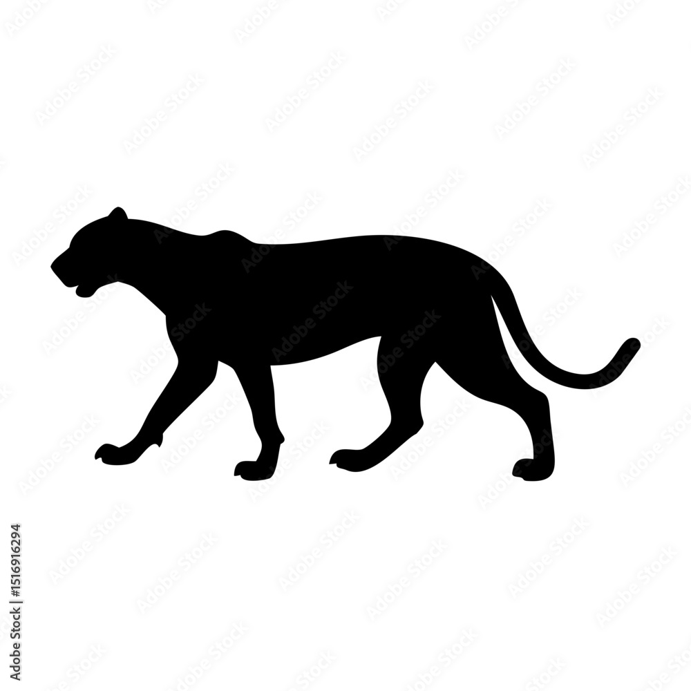 Black panther silhouette vector illustration animal wildlife feline predator cat jungle design graphic art Black panther silhouette vector illustration animal wildlife feline predator cat jungle design graphic art