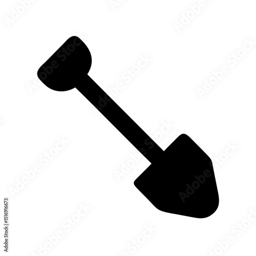 Isolated black shovel digging gardening agriculture tool equipment construction excavation icon vector design