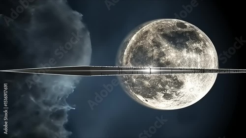 Wallpaper Mural Cosmic Needle: Lunar Encounter Torontodigital.ca