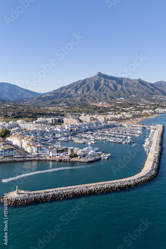 Aerial view of La Concha and Puerto Banús.