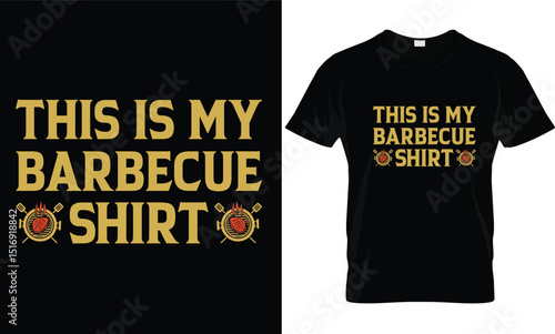 BBQ T-shirt design vector.