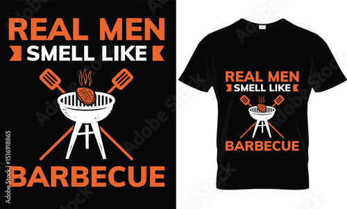 BBQ T-shirt design vector.