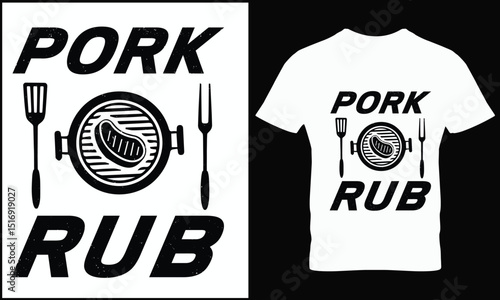 BBQ T-shirt design vector.