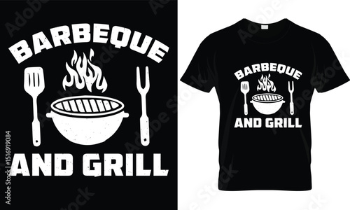 BBQ T-shirt design vector.
