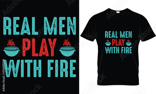 BBQ T-shirt design vector.